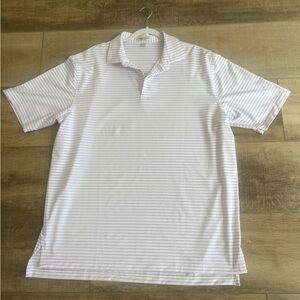 PETER MILLAR NWOT Golf Polo Shirt XL Purple White Striped SUMMER COMFORT top